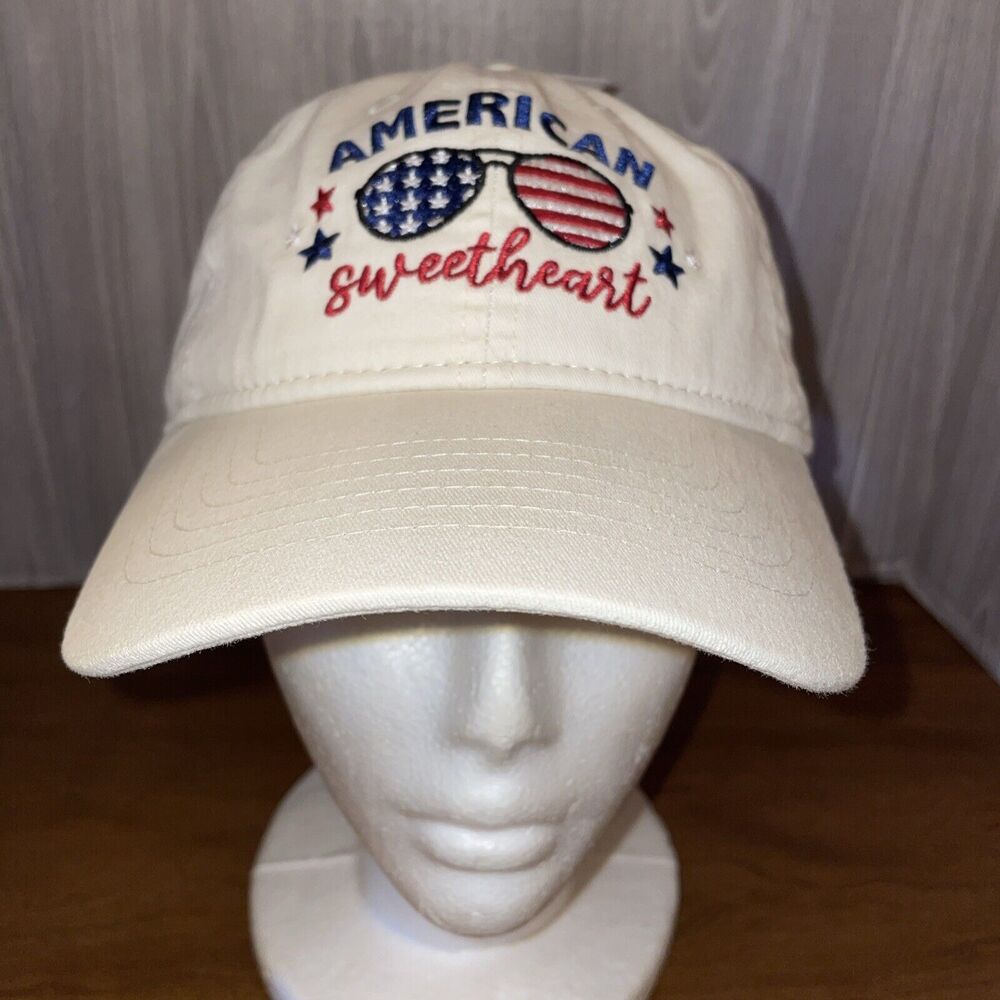 Infinity Her White Adjustable Baseball Hat Cap Embroidered American Sweetheart
